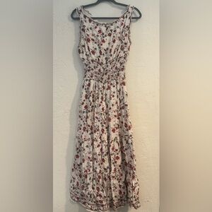 Max Studio White Cream Tiered Ruffled Sundress